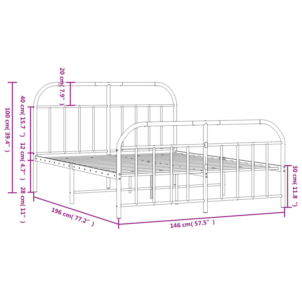 VidaXL Bedframe Wit 140x190cm - 41% Korting! (RETOERTJE)