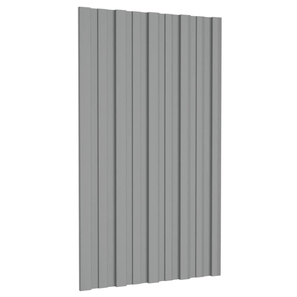 vidaXL Dakpanelen 36 st 80x45 cm gegalvaniseerd staal grijs
