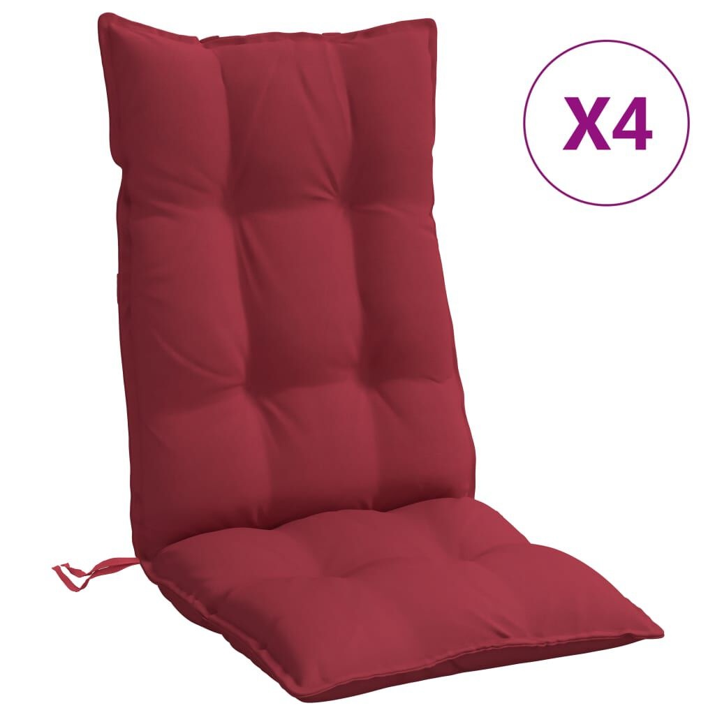 VidaXL Stoelkussens Hoge Rug Wijnrood (4 st) - 35% Korting!
