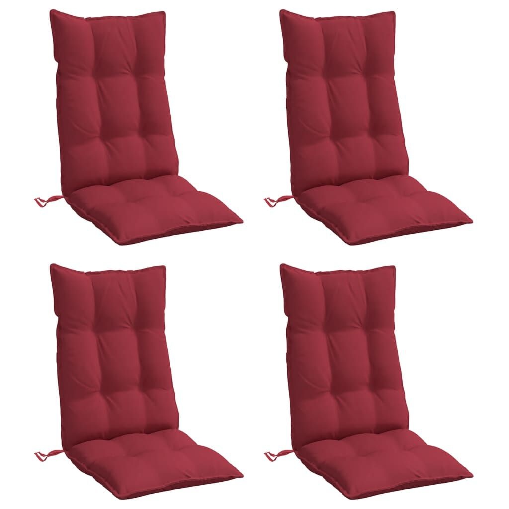 VidaXL Stoelkussens Hoge Rug Wijnrood (4 st) - 35% Korting!
