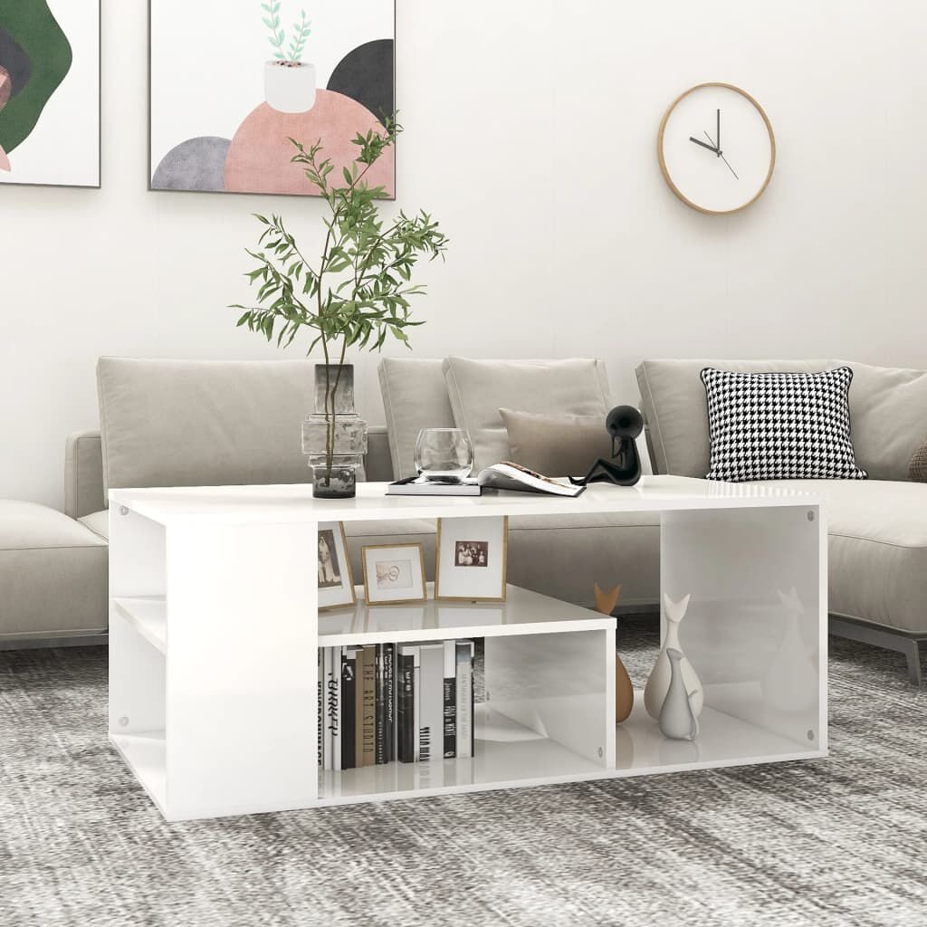 Salontafel Hoogglans Wit 100x50x40cm - 35% Korting!