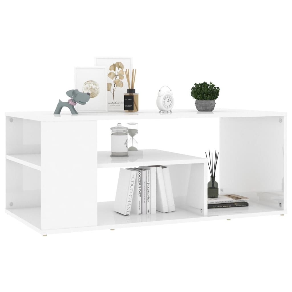 Salontafel Hoogglans Wit 100x50x40cm - 35% Korting!