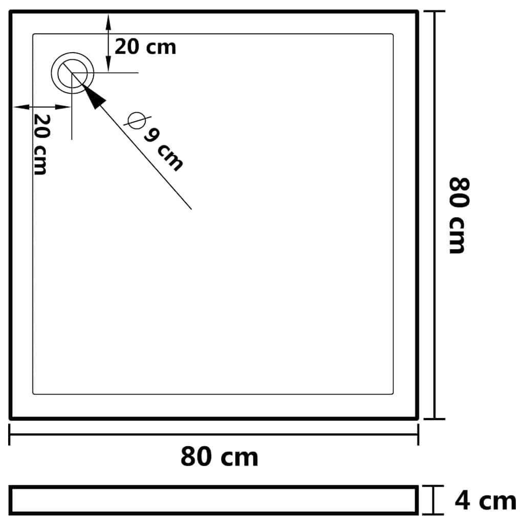 vidaXL Douchebak Vierkant 80x80 Zwart - 35% Korting!