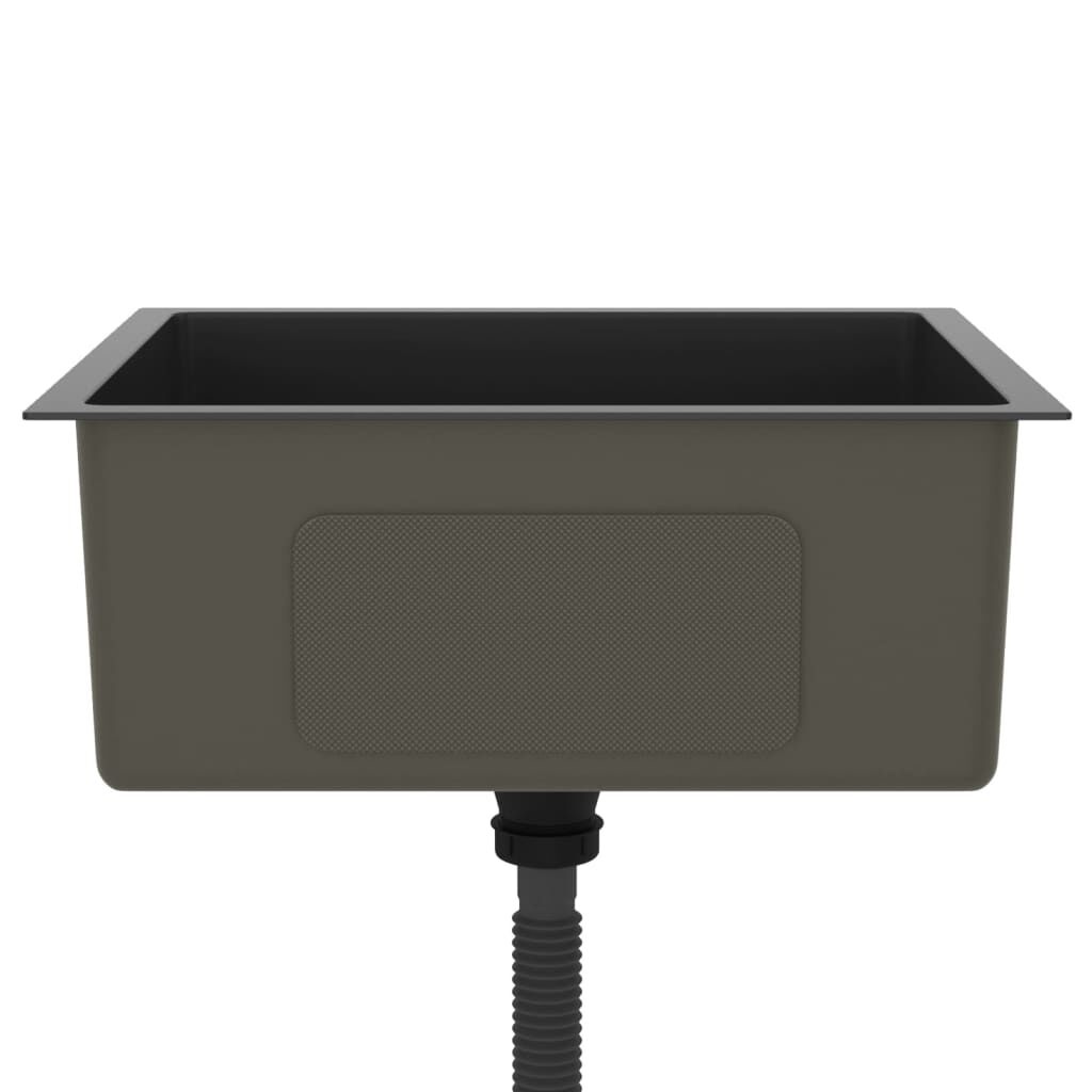 vidaXL Zwarte Gootsteen RVS Handgemaakt -35%