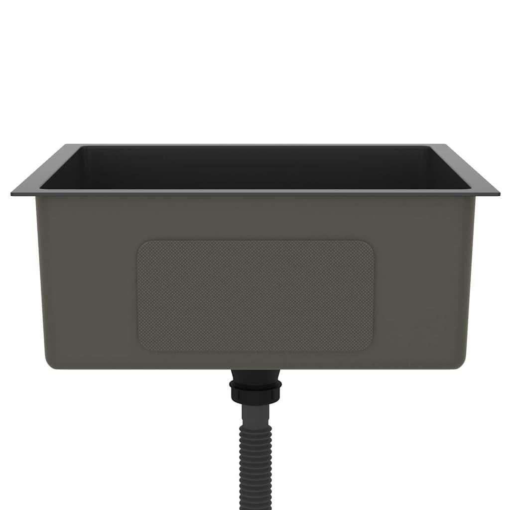 vidaXL Zwarte Gootsteen RVS Handgemaakt -35%