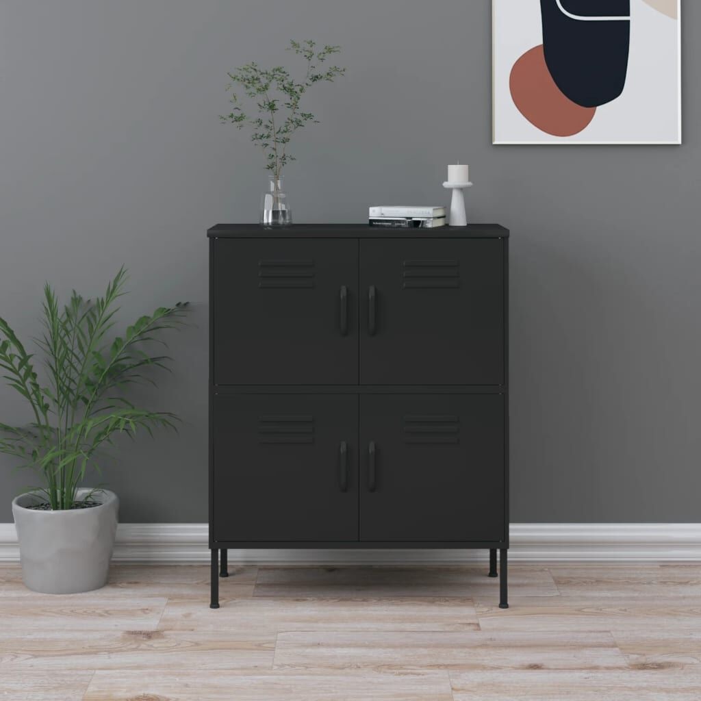 vidaXL Opbergkast Zwart 80x35x101,5cm - 35% Korting!