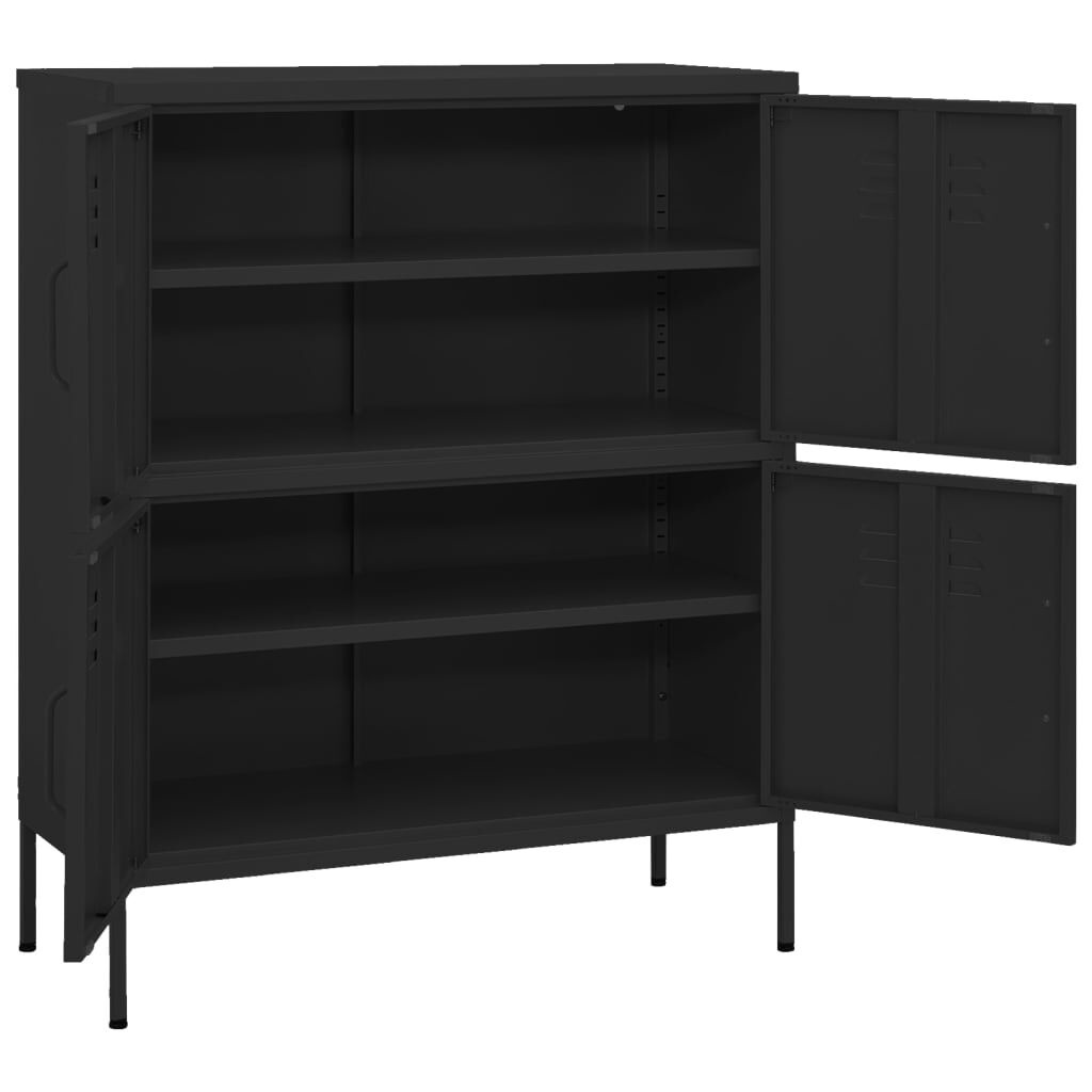 vidaXL Opbergkast Zwart 80x35x101,5cm - 35% Korting!