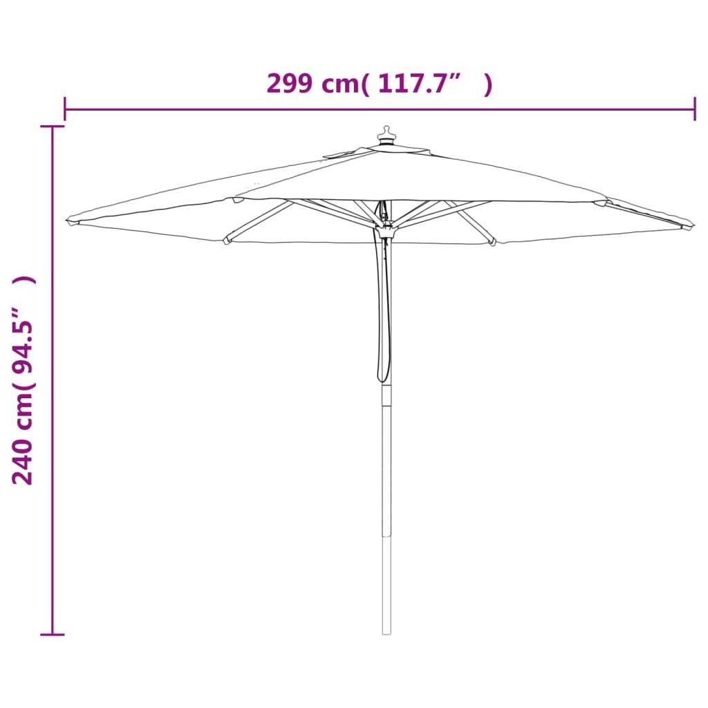 VidaXL Parasol Zandkleur - 299x240cm - 35% Korting!