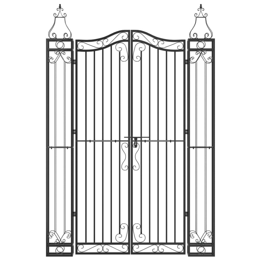 Smeedijzeren Poort 121cm Zwart - Krasjes, 55% Korting!