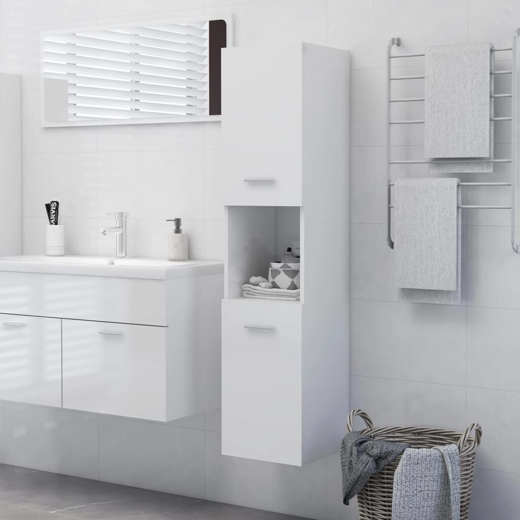 VidaXL Badkamerkast Wit Hoogglans 30x30x130cm -35% Korting!