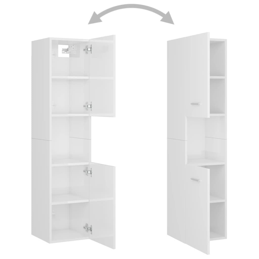 VidaXL Badkamerkast Wit Hoogglans 30x30x130cm -35% Korting!