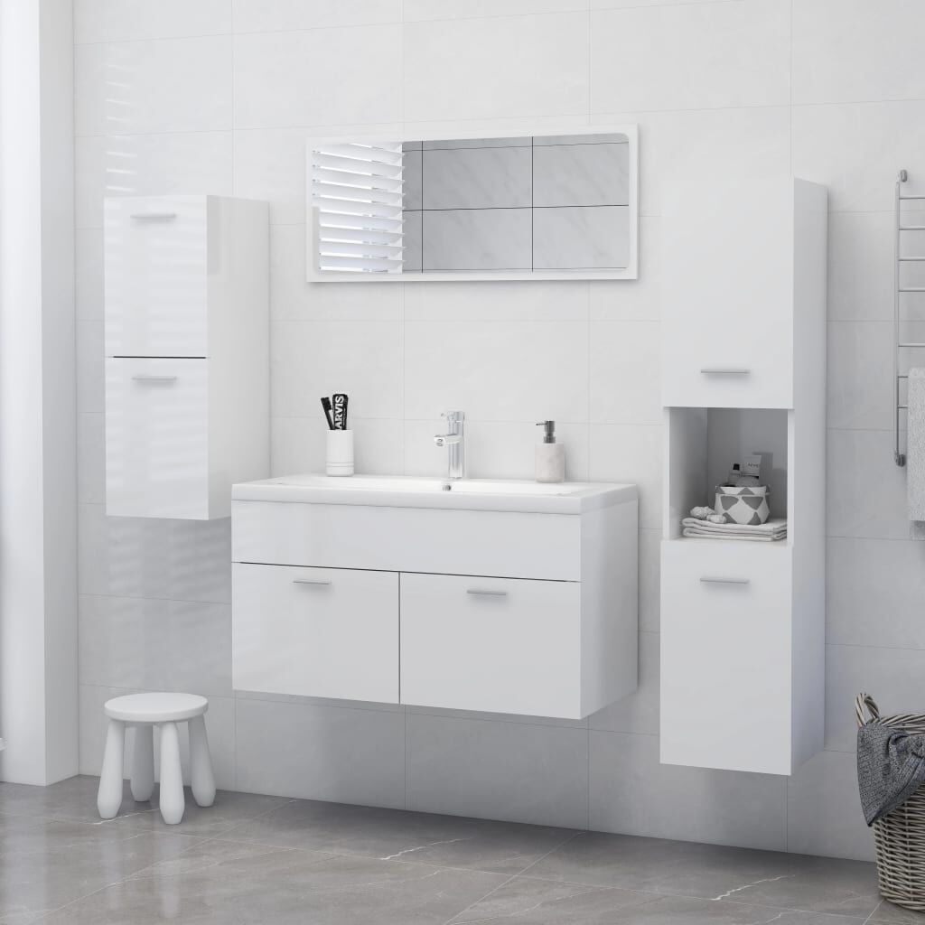 VidaXL Badkamerkast Wit Hoogglans 30x30x130cm -35% Korting!