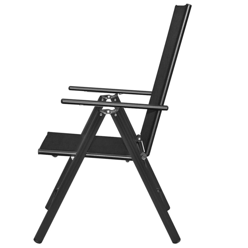 vidaXL Tuinstoelen (2 st) - Inklapbaar, Zwart - 35% Korting!