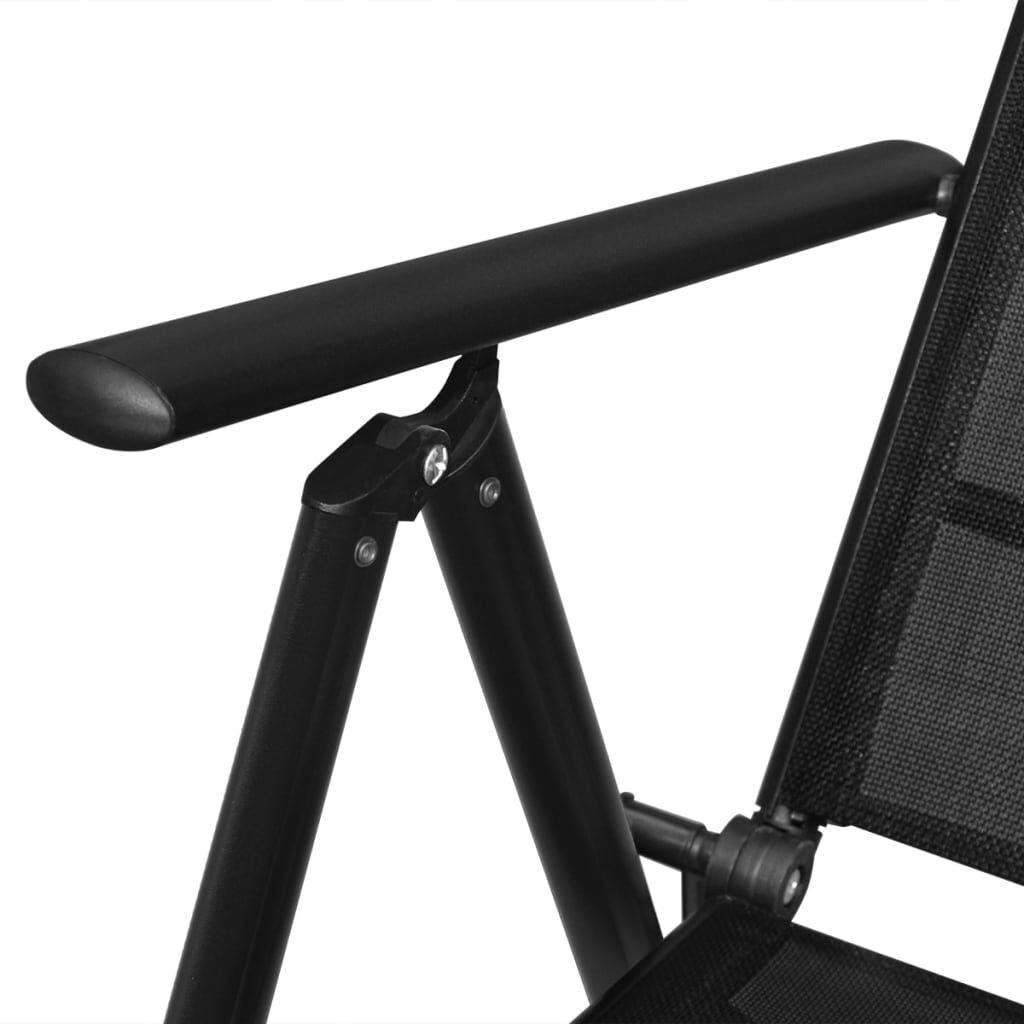 vidaXL Tuinstoelen (2 st) - Inklapbaar, Zwart - 35% Korting!