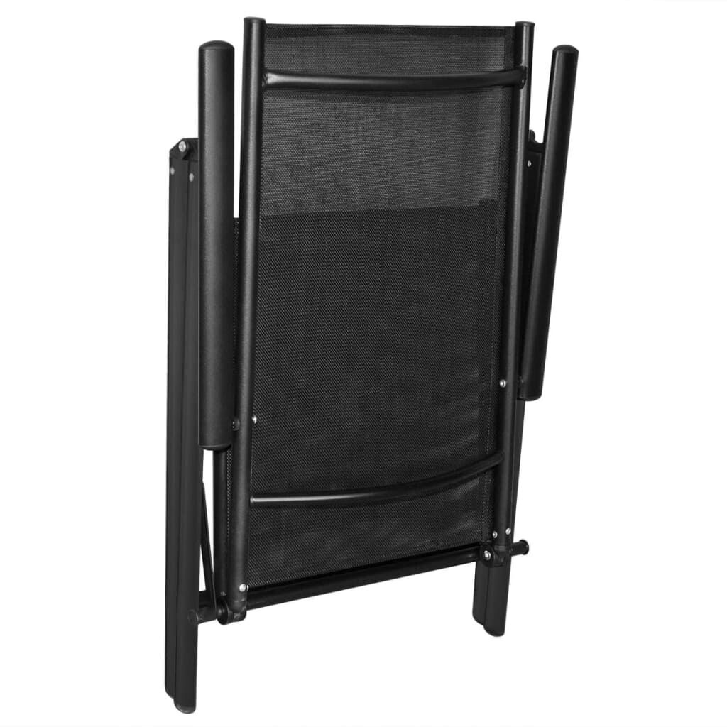 vidaXL Tuinstoelen (2 st) - Inklapbaar, Zwart - 35% Korting!