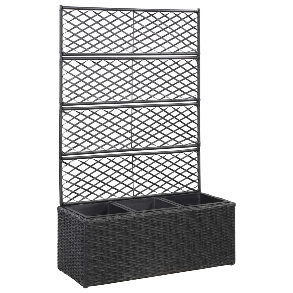 VidaXL Plantenbak met Latwerk & Potten - Zwart - 35% Korting!