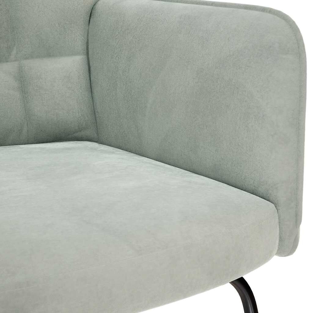 vidaXL Schommelstoel + Kruk Fluweel Lichtgrijs -35%!