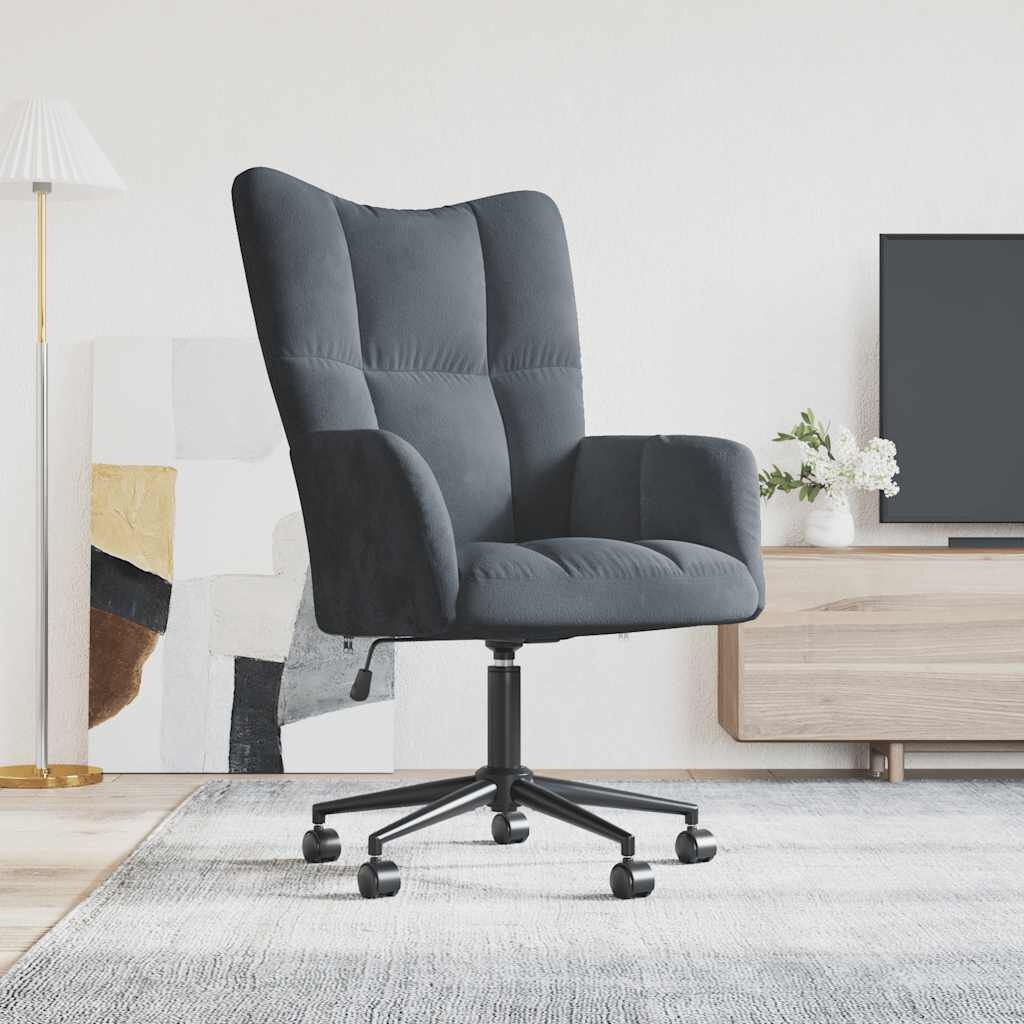 VidaXL Relaxstoel Donkergrijs Fluwelen Stof -45%