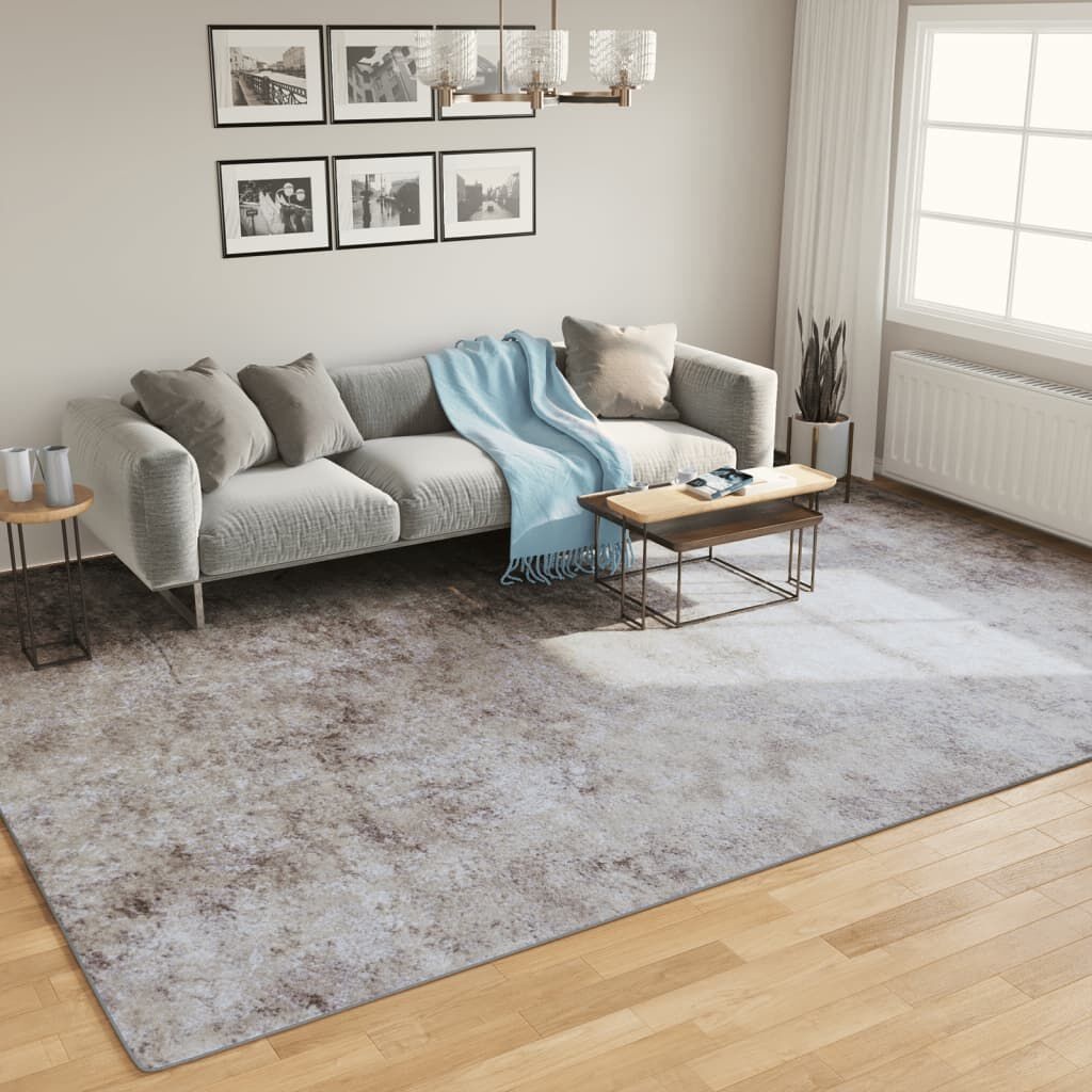 VidaXL Vloerkleed 400x300 Grijs - Wasbaar & Anti-slip! 45% Korting