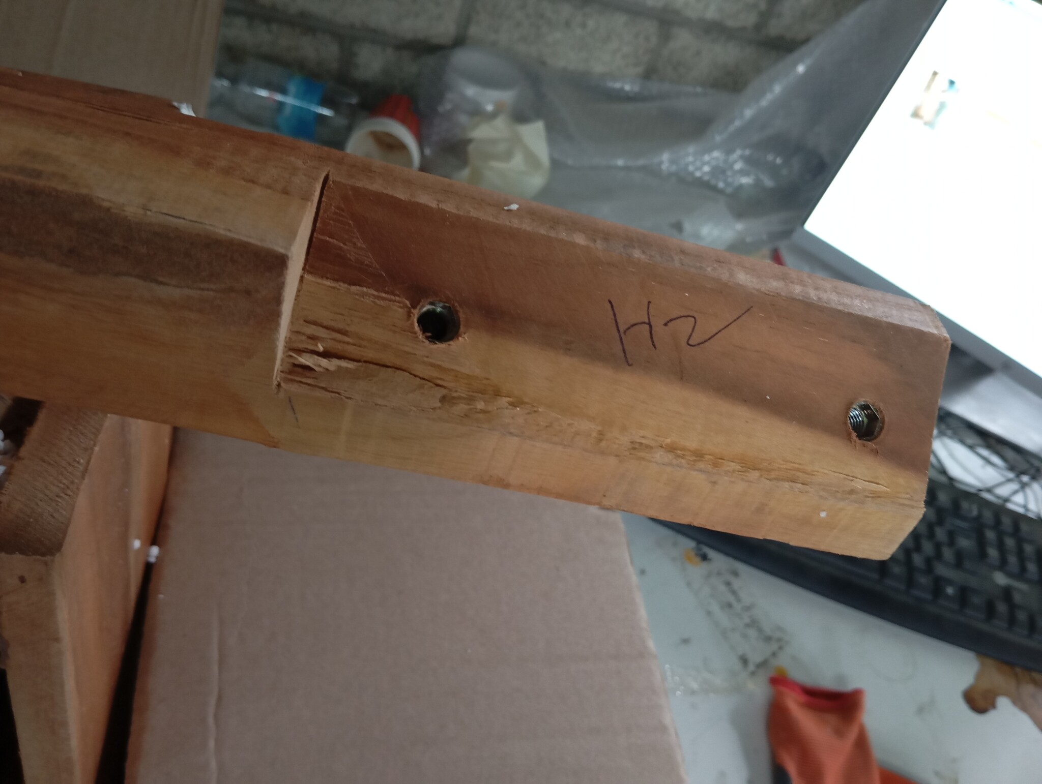 Wandtafel Massief Teakhout 110cm - 50% Korting! (Lichte Schade)