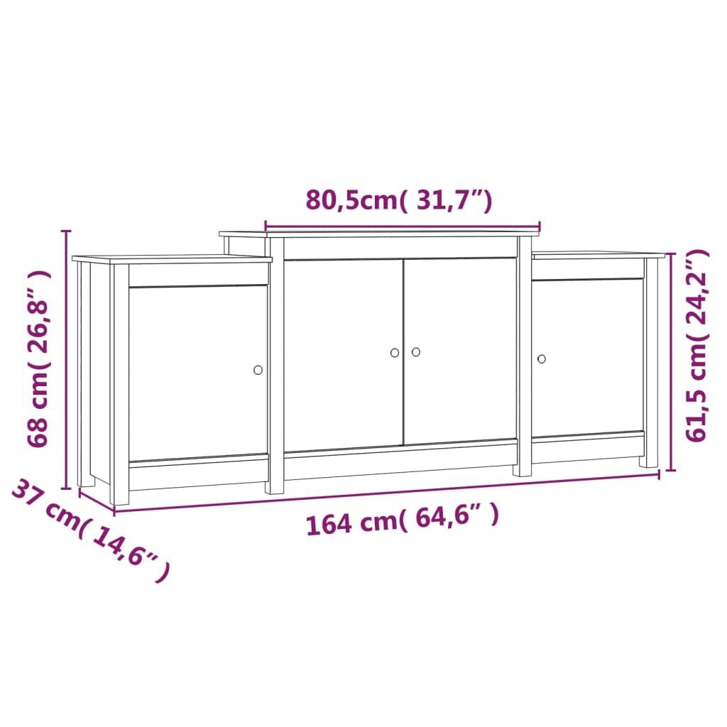vidaXL Dressoir Grenenhout 164cm - 35% Korting!