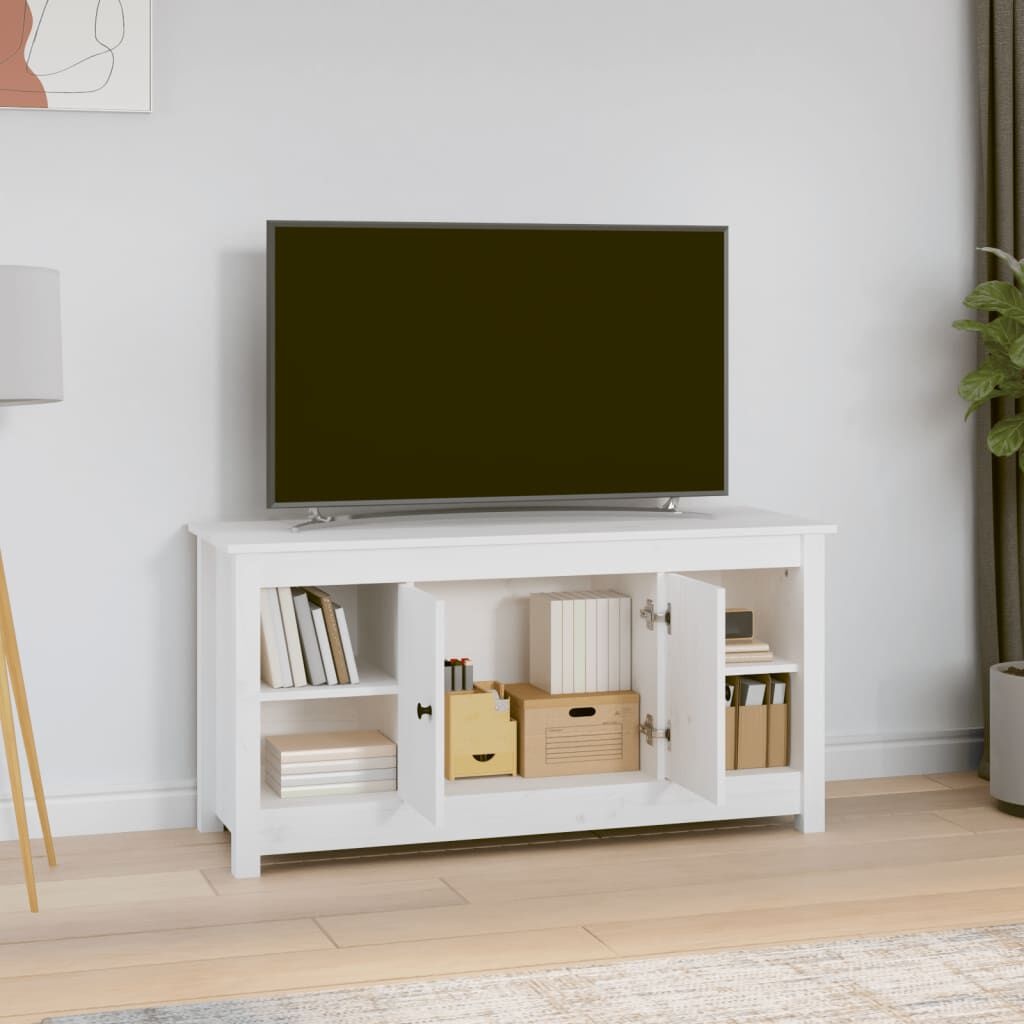 vidaXL TV-Meubel Grenenhout Wit 103cm - 35% Korting!