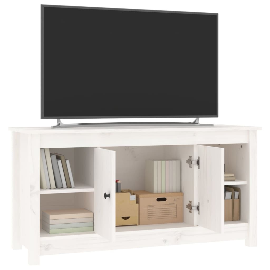 vidaXL TV-Meubel Grenenhout Wit 103cm - 35% Korting!