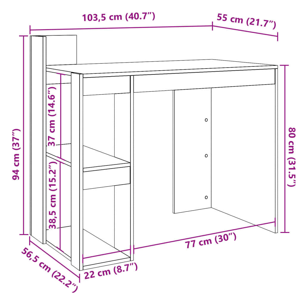 vidaXL Bureau Wit Hout - 41% Korting! Zo Goed Als Nieuw