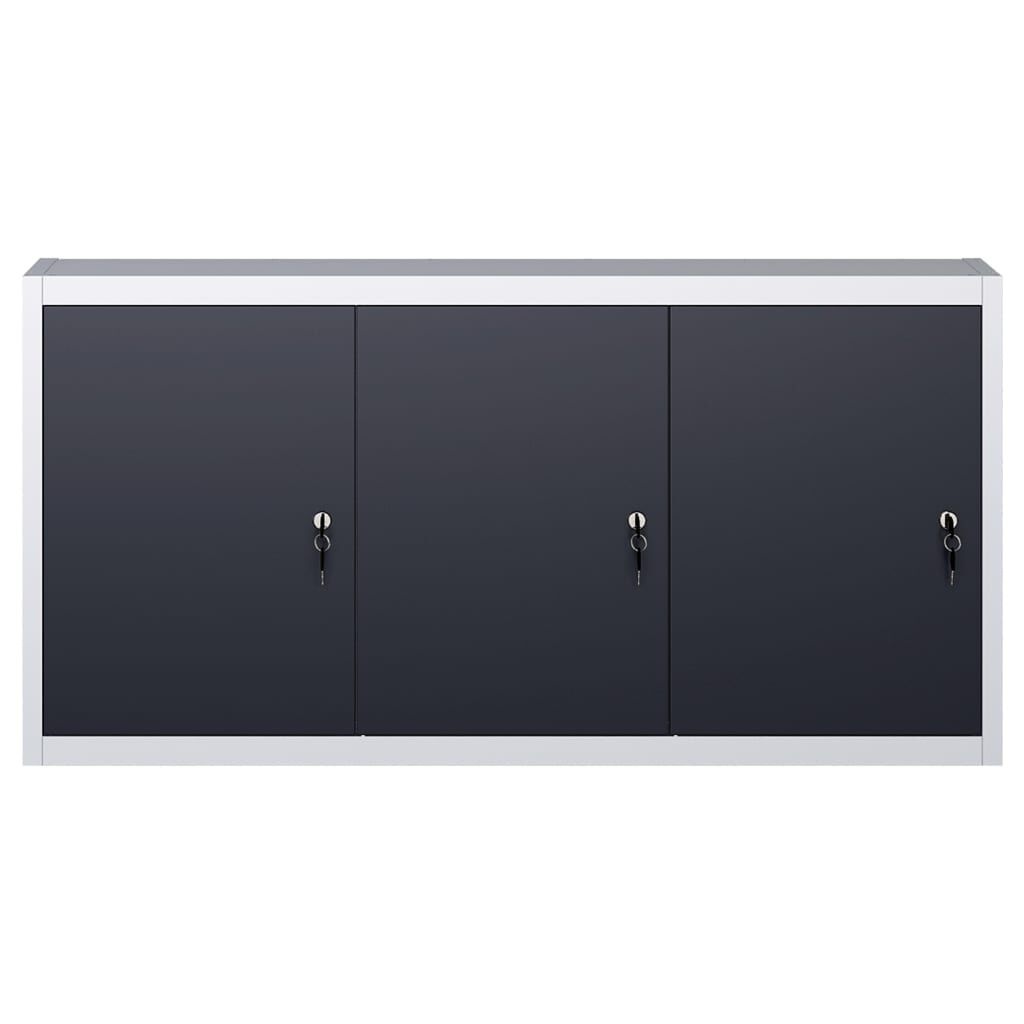 vidaXL Gereedschapskast Wand - Grijs/Zwart - 50% Korting!