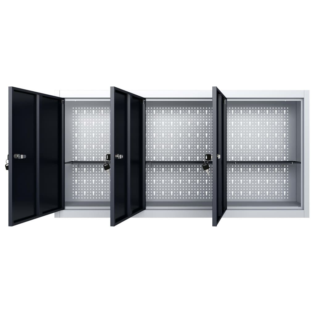 vidaXL Gereedschapskast Wand - Grijs/Zwart - 50% Korting!