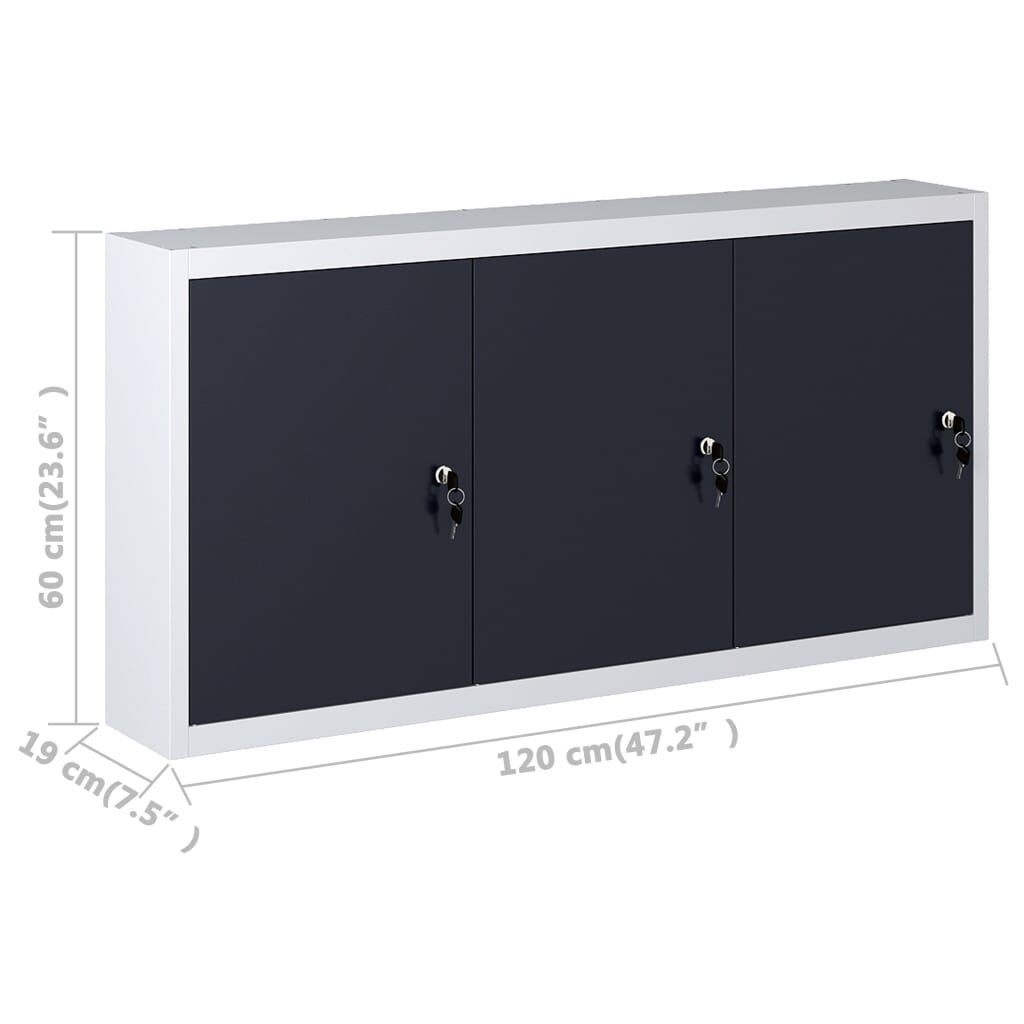 vidaXL Gereedschapskast Wand - Grijs/Zwart - 50% Korting!