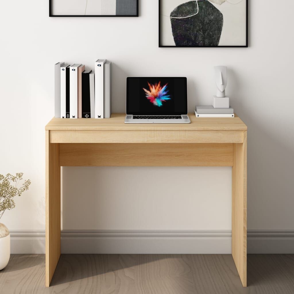 vidaXL Bureau Sonoma Eiken 90cm - Lichte Schade - 35% Korting!