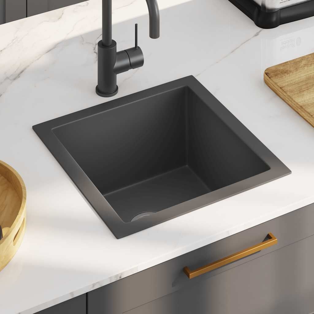vidaXL Handgemaakte Zwarte Spoelbak RVS - 35% Korting!