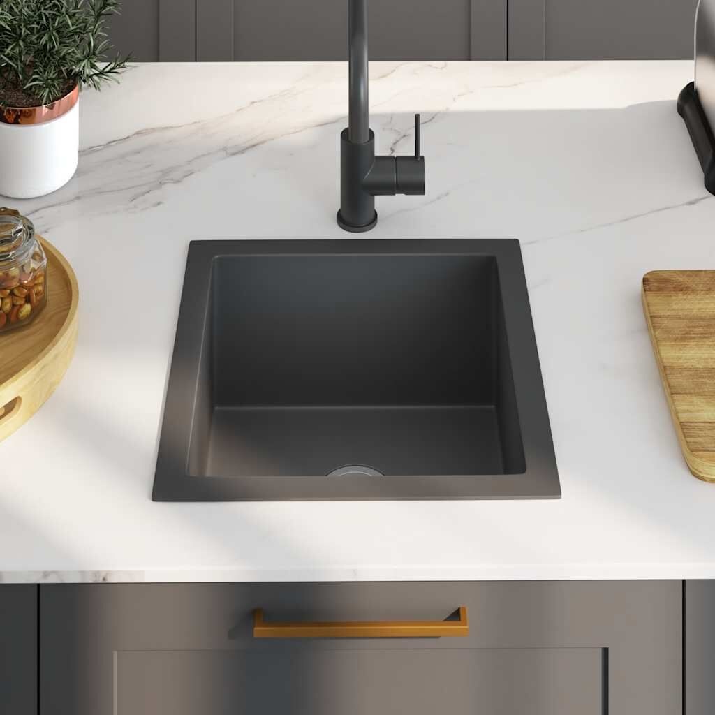 vidaXL Handgemaakte Zwarte Spoelbak RVS - 35% Korting!