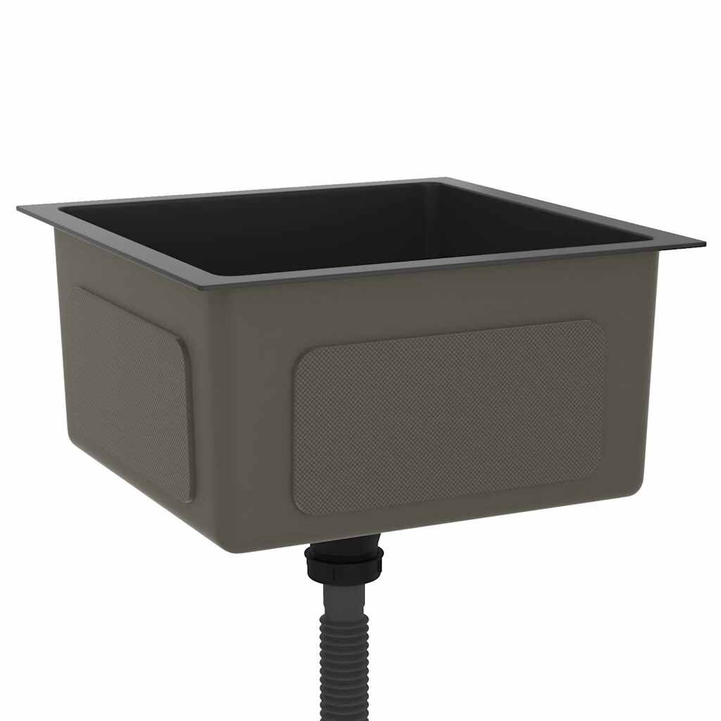 vidaXL Handgemaakte Zwarte Spoelbak RVS - 35% Korting!