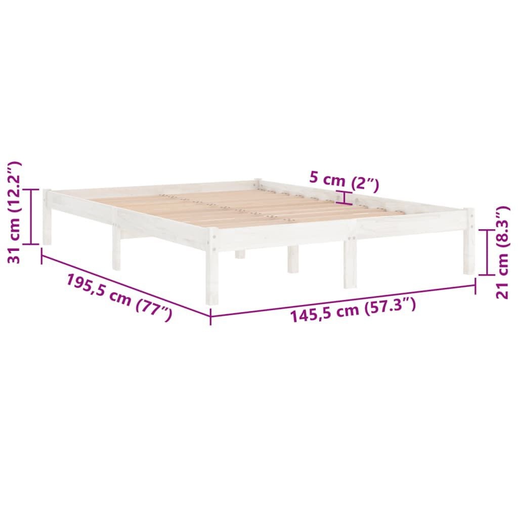 VidaXL Bedframe Grenenhout Wit 140x190cm - 35% Korting!