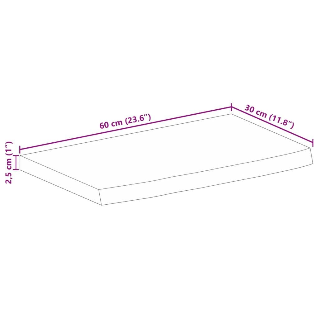 VidaXL Tafelblad Mango 60x30cm - Natuurlijke Rand - 35% Korting!