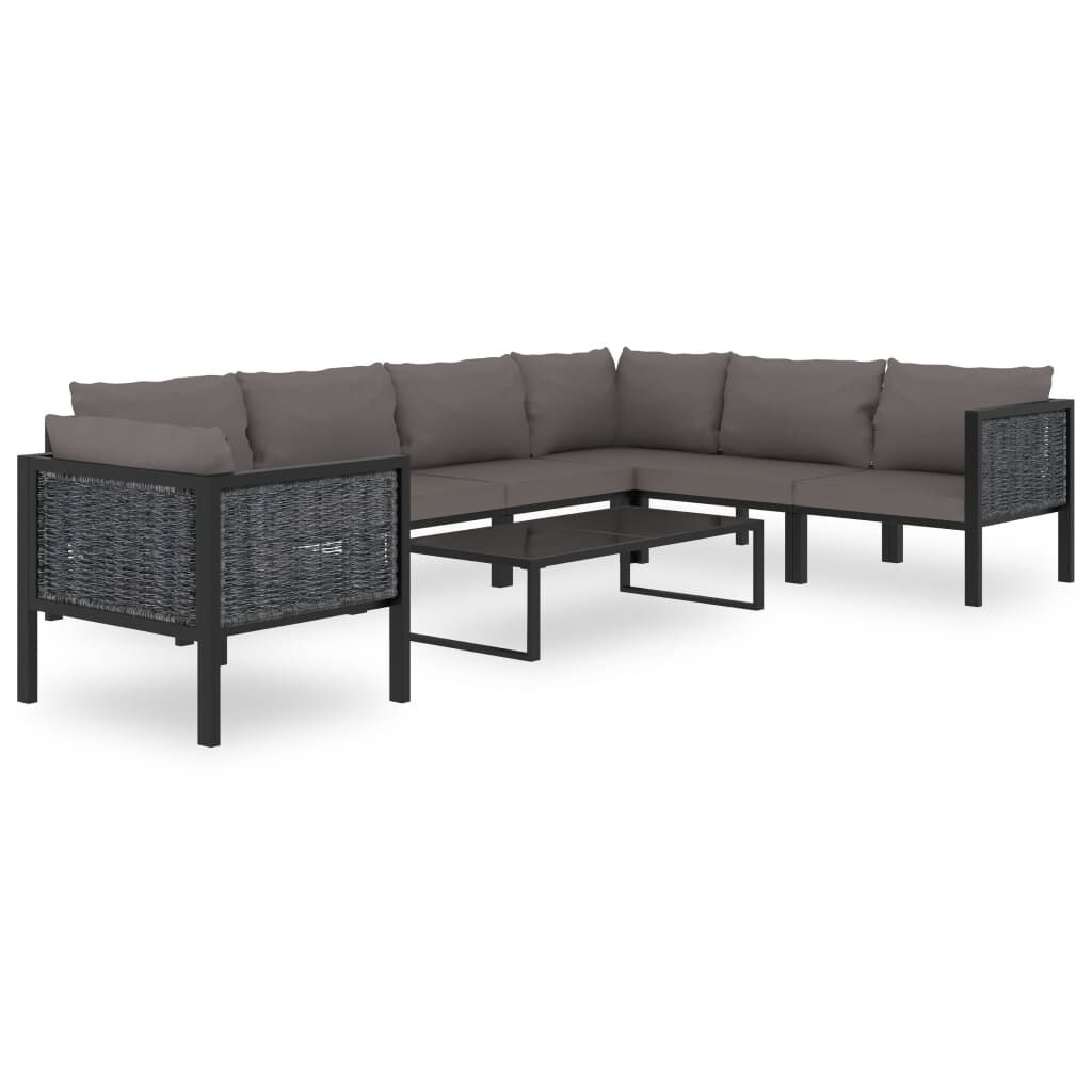 VidaXL Hoekbank Rattan Antraciet - 60% Korting! (Schroeven Missen)