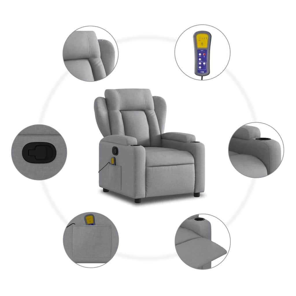 vidaXL Massagestoel Lichtgrijs - Verstelbaar - 47% Korting!