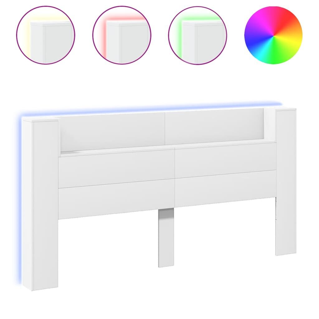 vidaXL Hoofdbordkast LED 200cm Wit - 35% Korting!