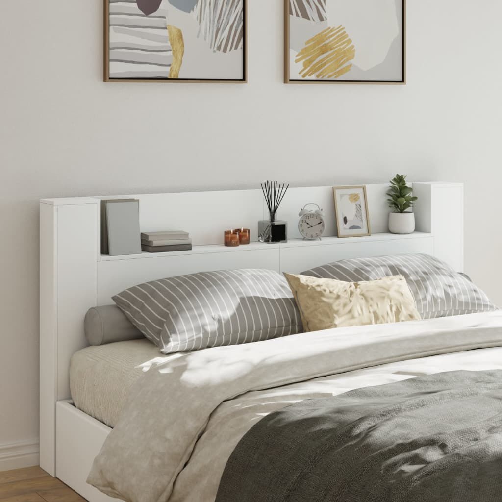 vidaXL Hoofdbordkast LED 200cm Wit - 35% Korting!