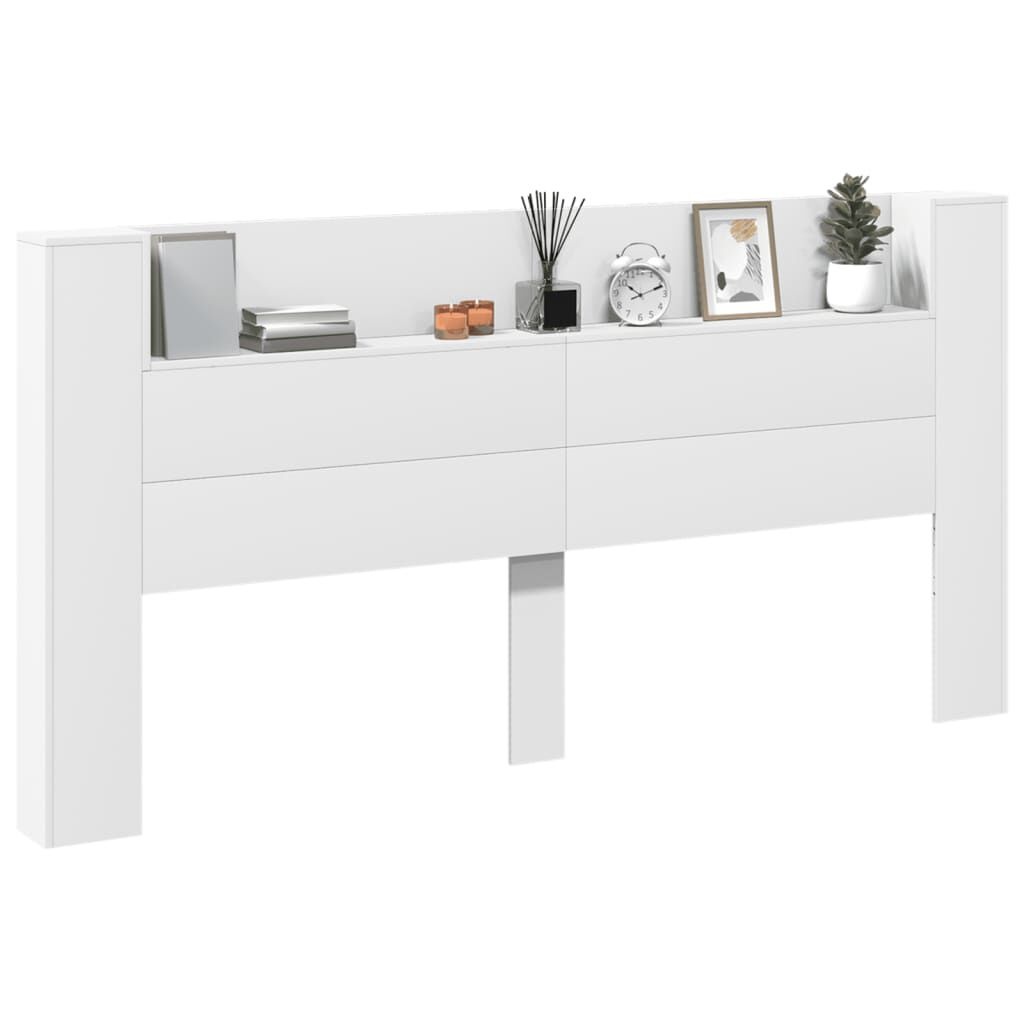 vidaXL Hoofdbordkast LED 200cm Wit - 35% Korting!