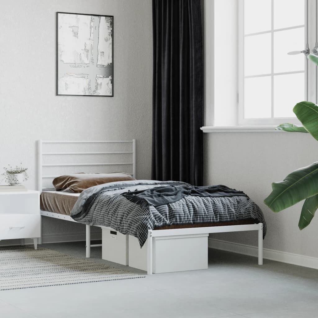 VidaXL Bedframe 90x190 Wit Metaal - 35% Korting! (Lichte Schade)