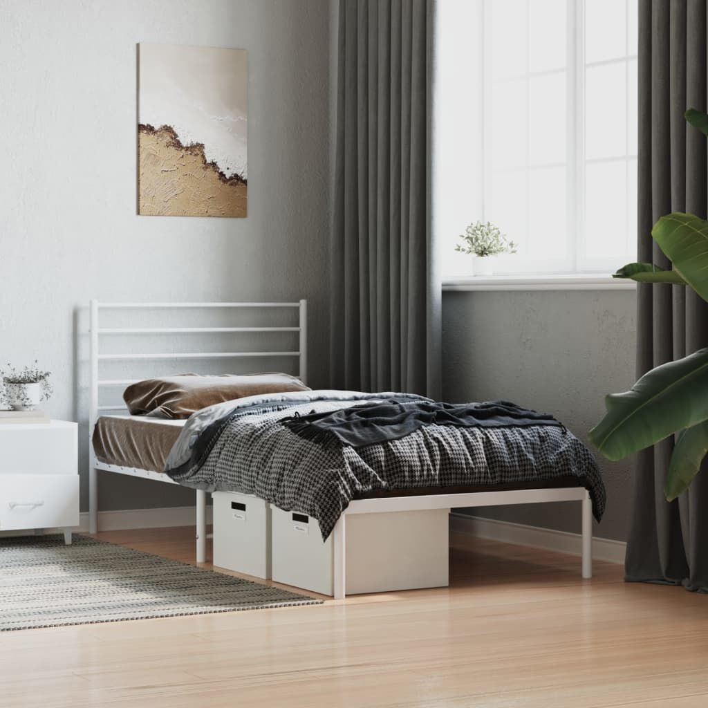 VidaXL Bedframe 90x190 Wit Metaal - 35% Korting! (Lichte Schade)