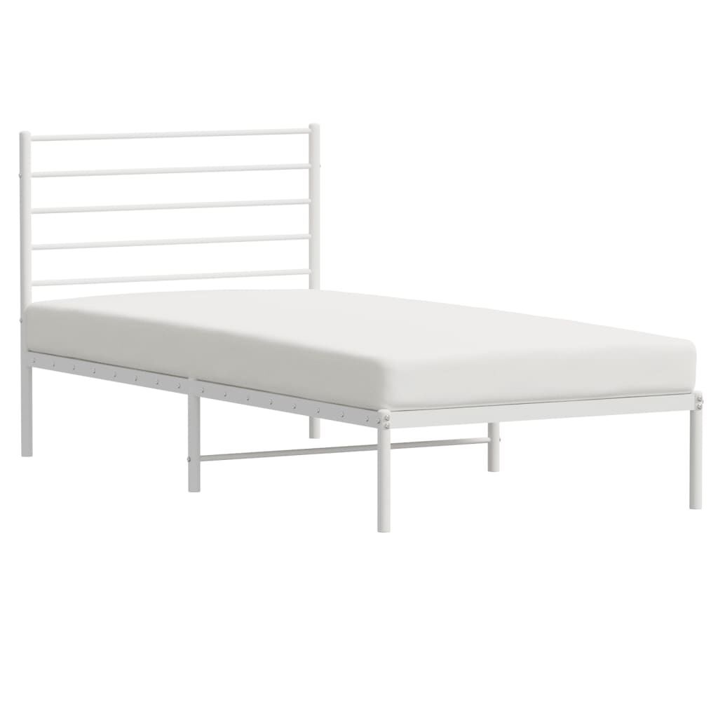 VidaXL Bedframe 90x190 Wit Metaal - 35% Korting! (Lichte Schade)