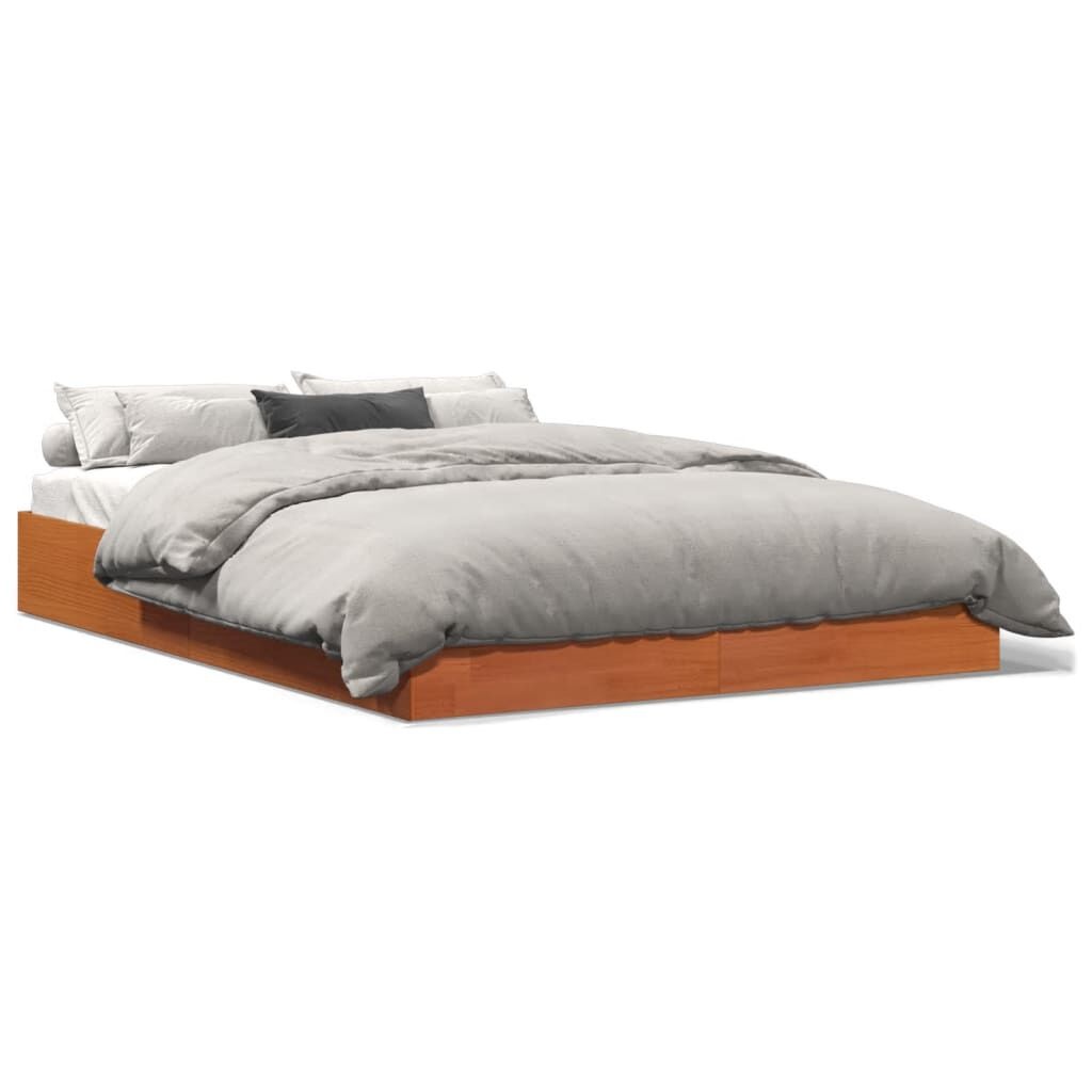 Grenen Bedframe 135x190cm Wasbruin -35%! Zo Goed Als Nieuw