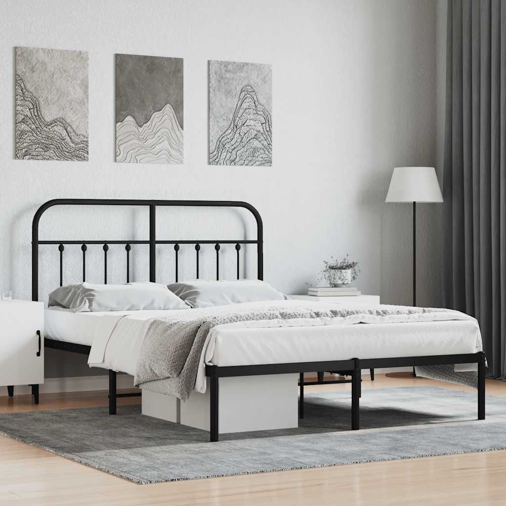 vidaXL Bedframe 135x190 Zwart - 42% Korting!