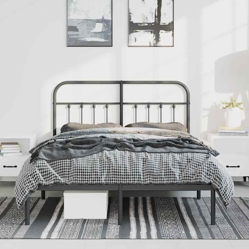 vidaXL Bedframe 135x190 Zwart - 42% Korting!