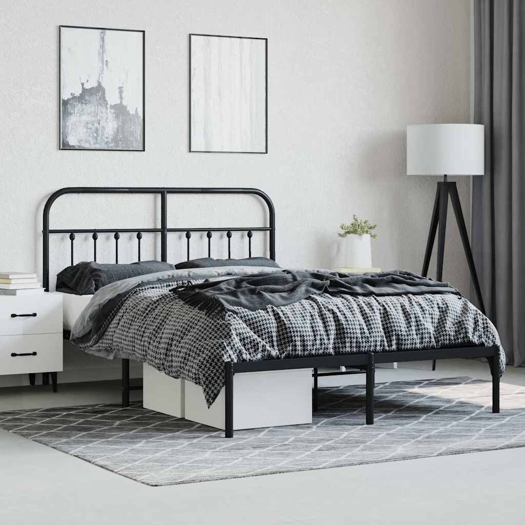 vidaXL Bedframe 135x190 Zwart - 42% Korting!