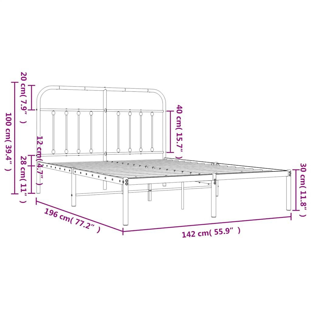 vidaXL Bedframe 135x190 Zwart - 42% Korting!